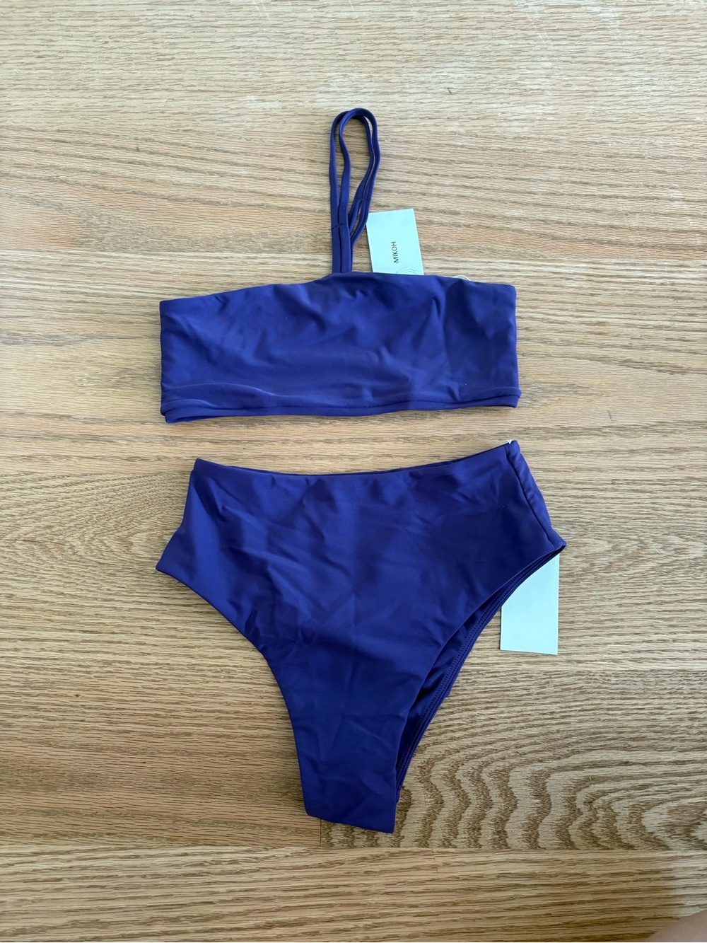 Mikoh Women’s High-Waist Bandeau Bikini Set in Deep Purple